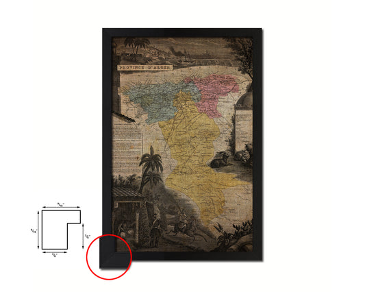 Province D'alcer Vintage Map Wood Framed Print Art Wall Decor Gifts