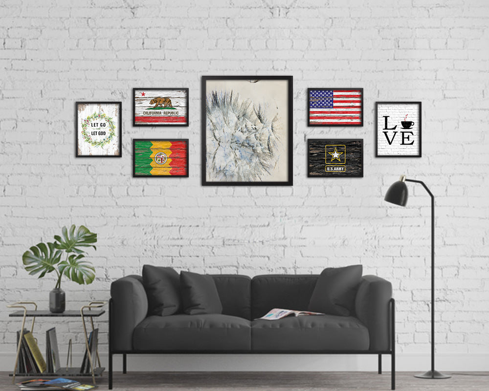 Dandelion Black Flower Wood Framed Paper Print Wall Decor Art Gifts