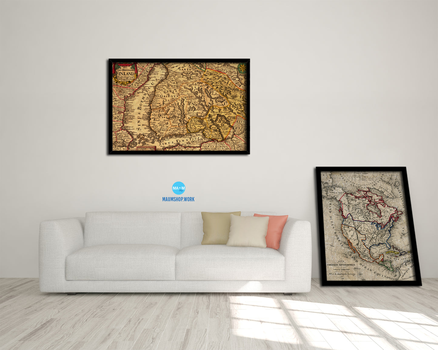 Finland Centuries Historical Map Framed Print Art Wall Decor Gifts