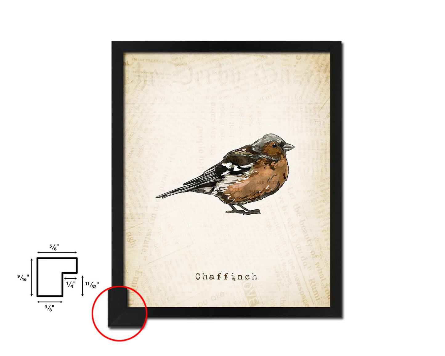 Chaffinch Vintage Bird Fine Art Paper Prints Home Decor Wall Art Gifts