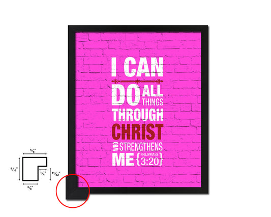 I can do all things through Christ, Philippians 3:20 Quote Framed Print Home Decor Wall Art Gifts