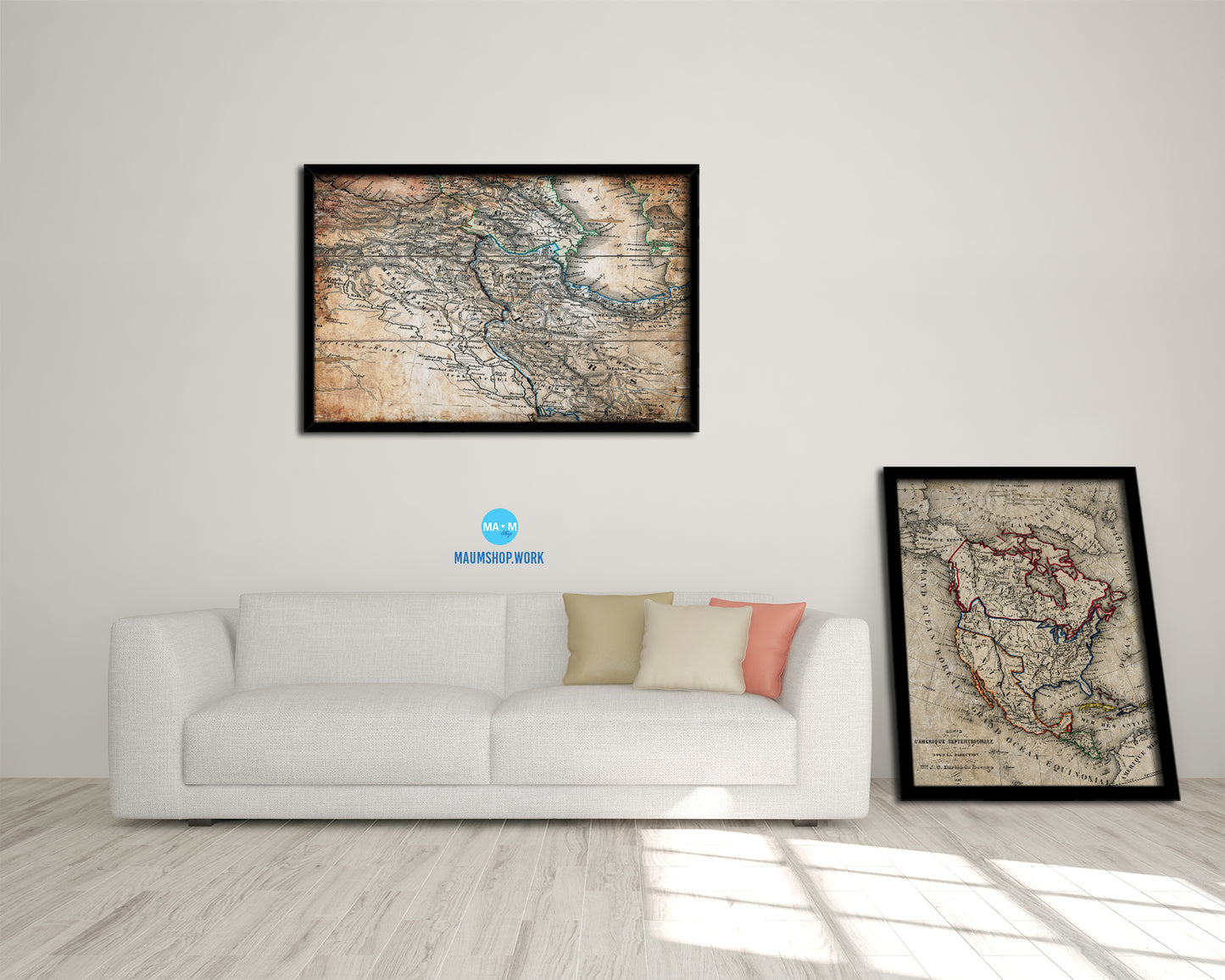 Iraq Antique Map Framed Print Art Wall Decor Gifts