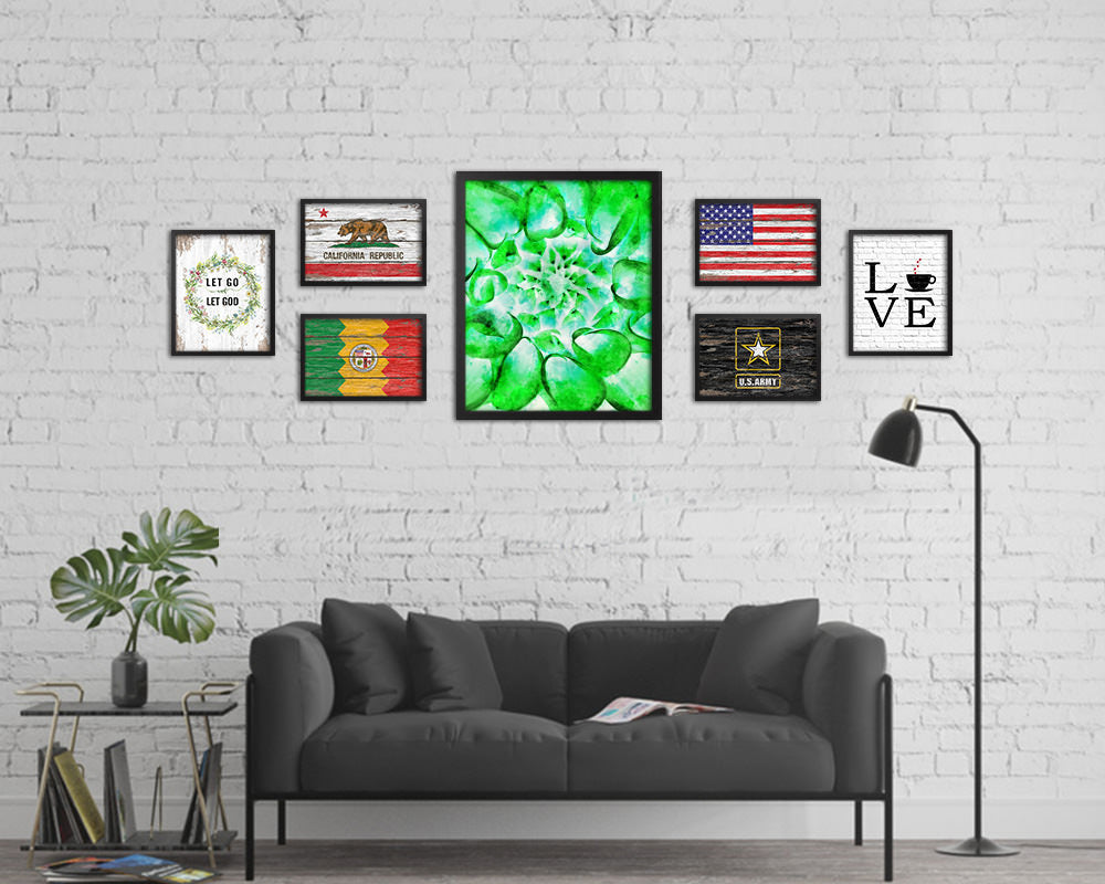 Chrysanthemum Green Flower Wood Framed Paper Print Wall Decor Art Gifts