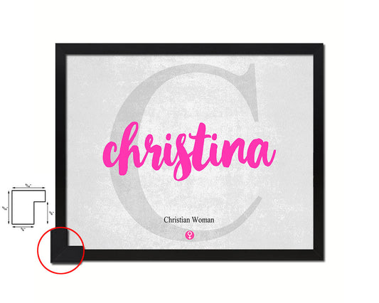 Christina Personalized Biblical Name Plate Art Framed Print Kids Baby Room Wall Decor Gifts