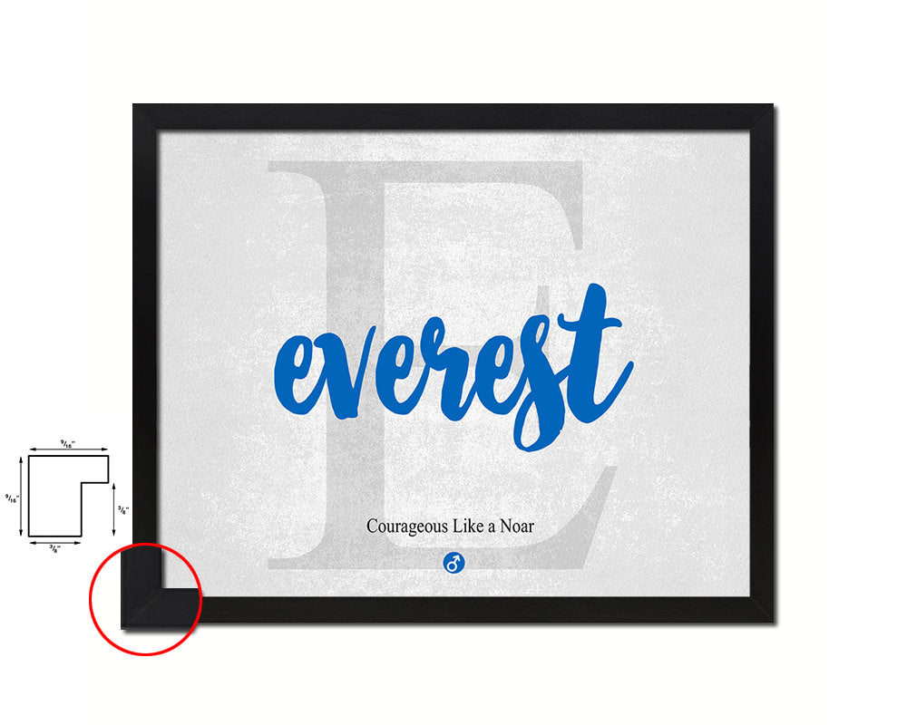 Everest Personalized Biblical Name Plate Art Framed Print Kids Baby Room Wall Decor Gifts