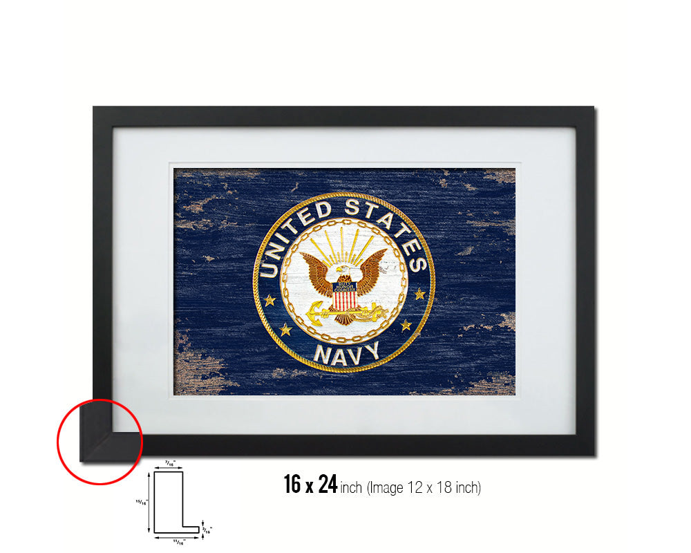 US Navy Seal Shabby Chic Military Flag Framed Print Decor Wall Art Gifts