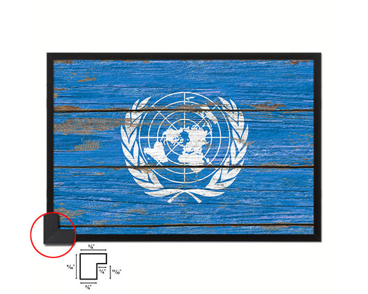 UN Country Wood Rustic National Flag Wood Framed Print Wall Art Decor Gifts