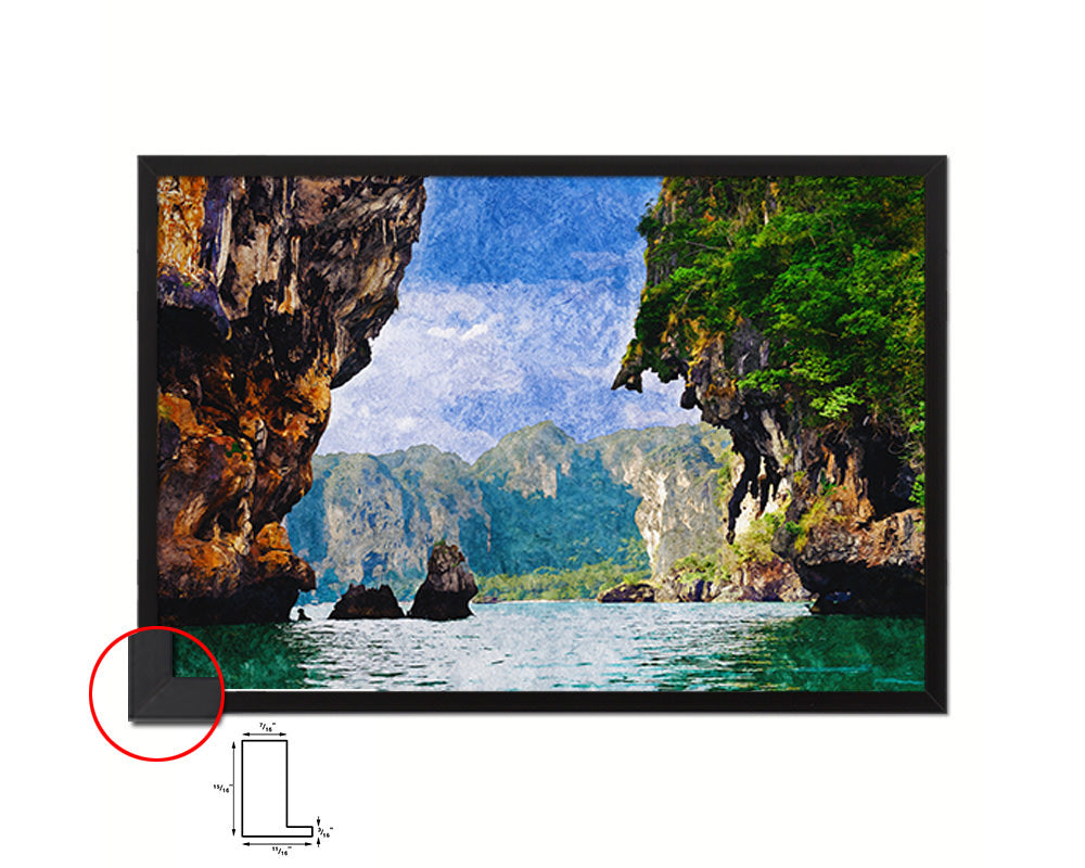 Beautiful Tropical landscape Railay beach, Krabi, Thailand Artwork Painting Print Art Frame Gifts