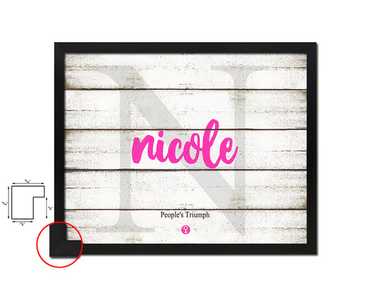 Nicole Personalized Biblical Name Plate Art Framed Print Kids Baby Room Wall Decor Gifts