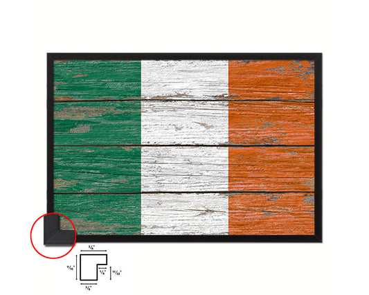 Ireland Country Wood Rustic National Flag Wood Framed Print Wall Art Decor Gifts