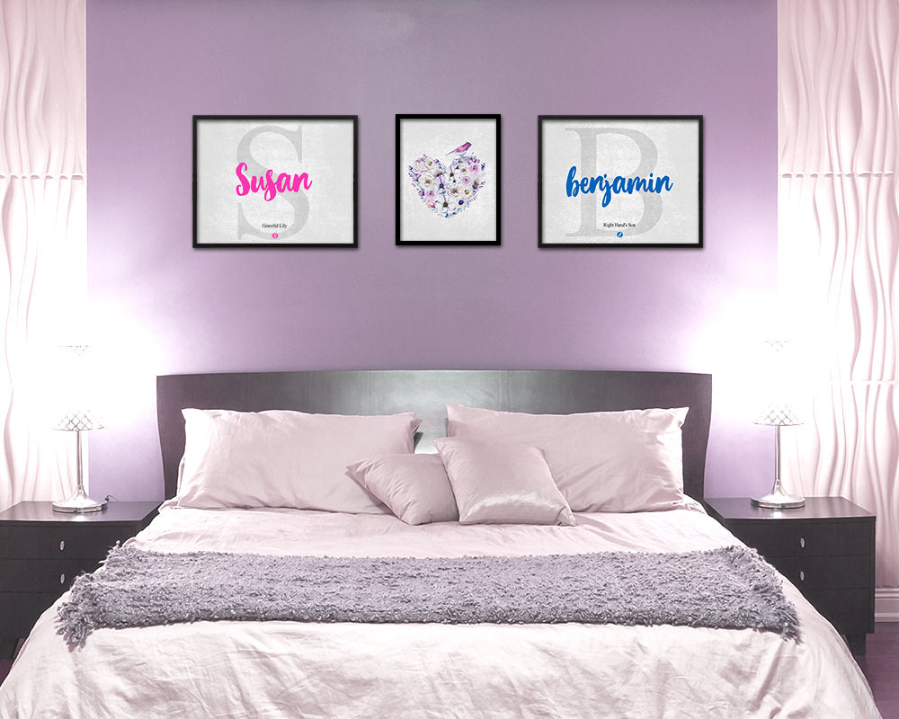 Susan Personalized Biblical Name Plate Art Framed Print Kids Baby Room Wall Decor Gifts