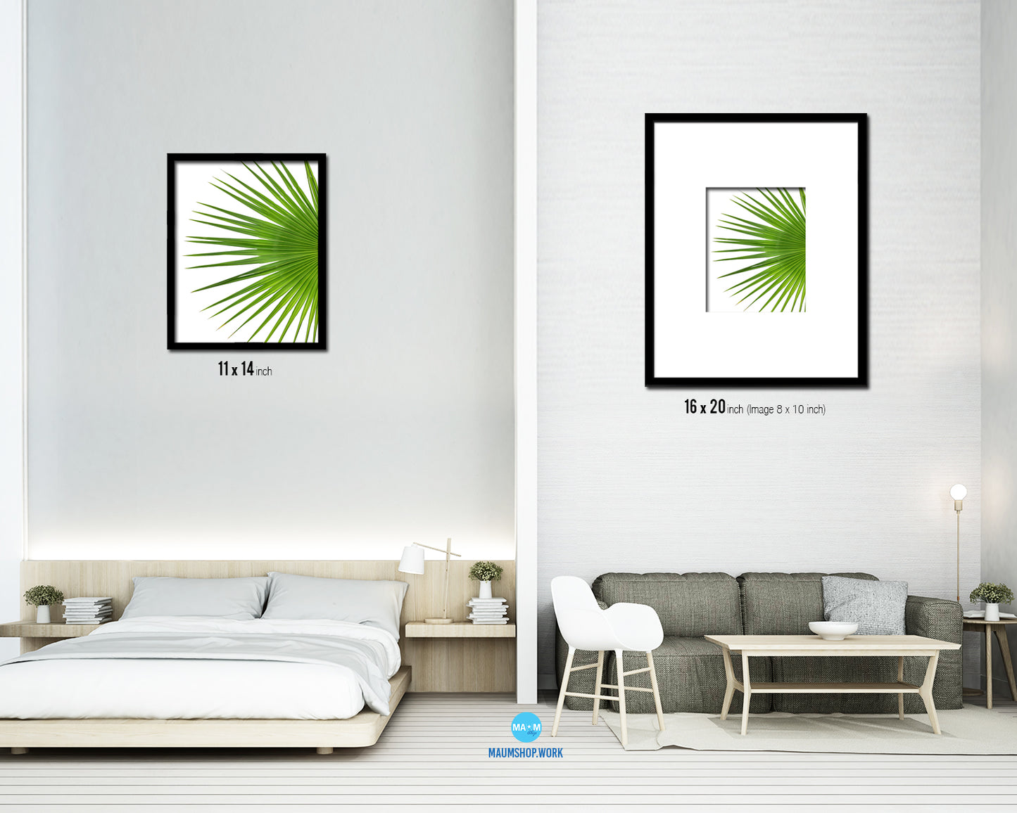 Palm Tropical Leaf Framed Print Sign Decor Wall Art Gifts