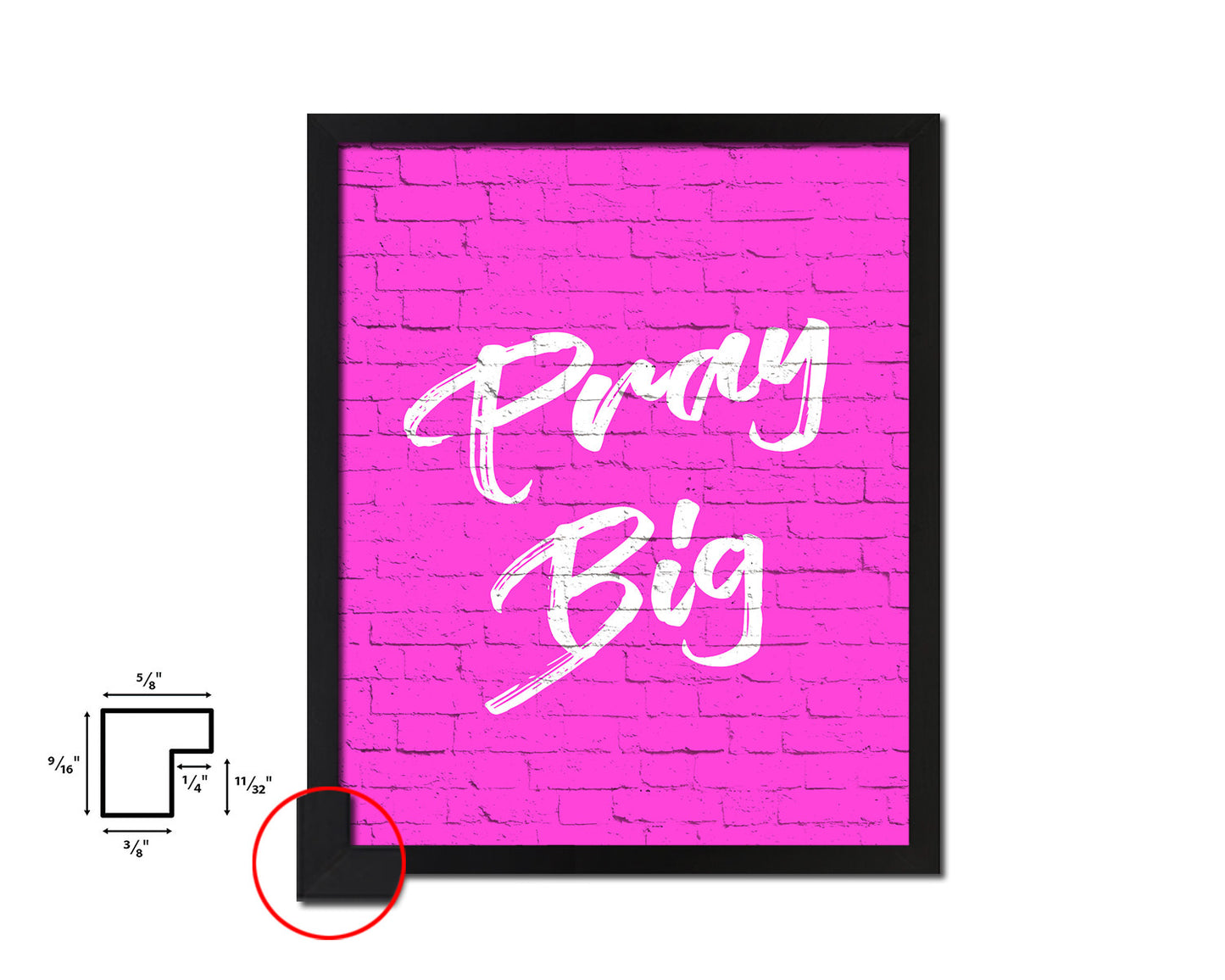 Pray Big Quote Framed Print Home Decor Wall Art Gifts