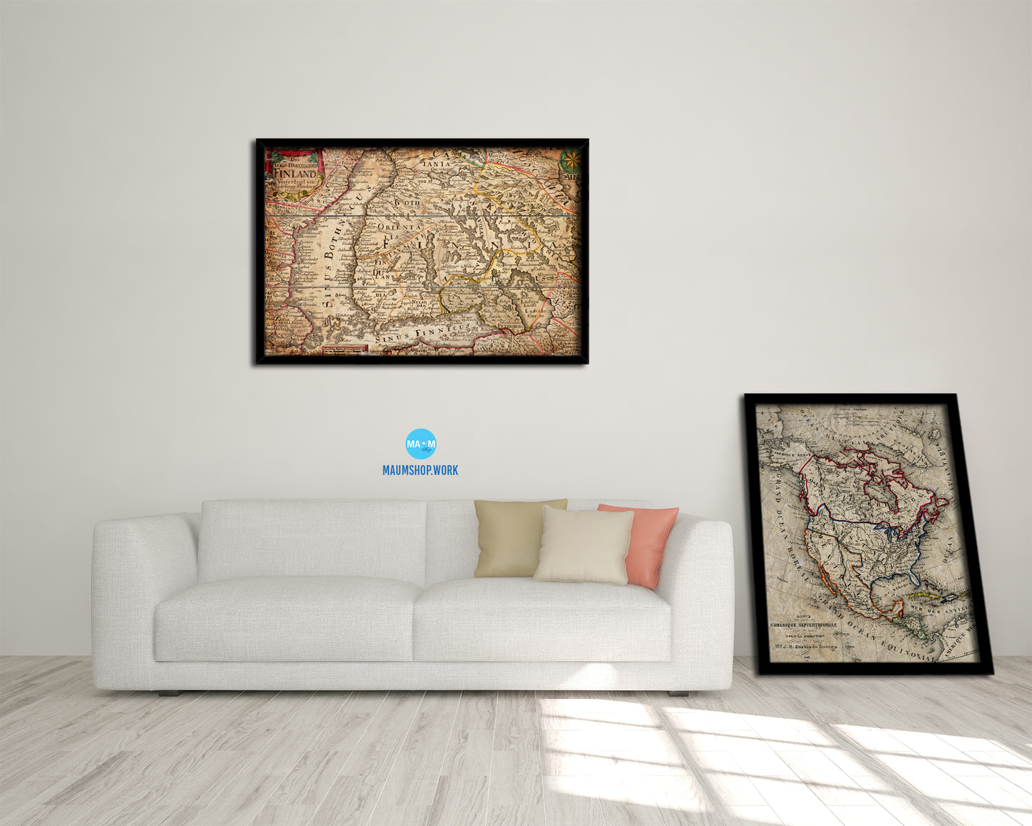 Finland Centuries Antique Map Framed Print Art Wall Decor Gifts