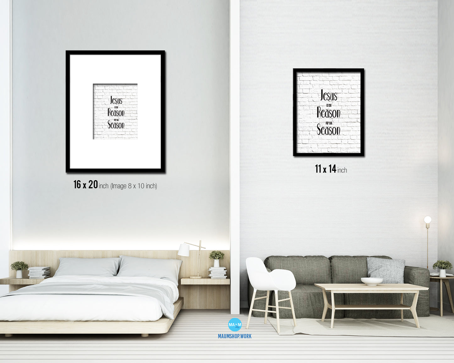 Jesus is the reason for the season Quote Framed Print Home Decor Wall Art Gifts