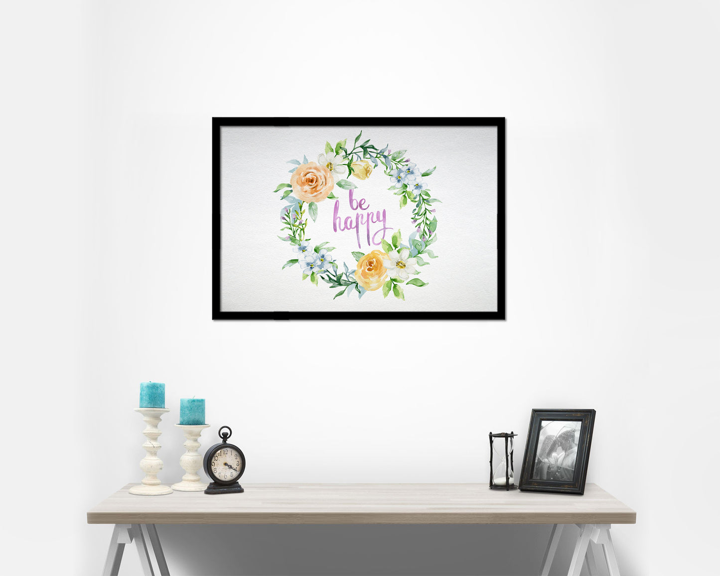 Be happy Quote Framed Print Wall Decor Art Gifts