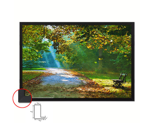 Autumn Park Path Sunlight Landscape Painting Print Art Frame Home Wall Decor Gifts