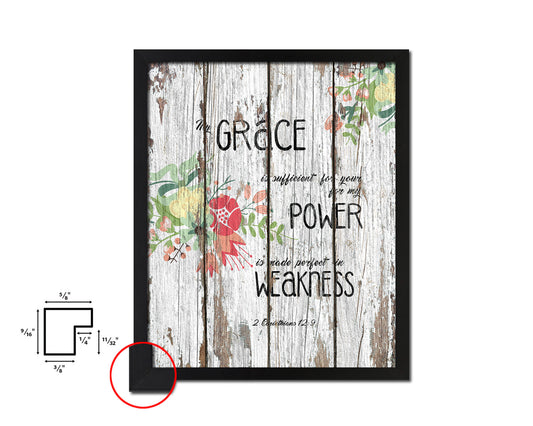 My Grace is sufficient for your for my Power Quote Framed Print Home Decor Wall Art Gifts