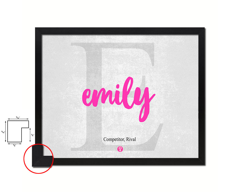 Emily Personalized Biblical Name Plate Art Framed Print Kids Baby Room Wall Decor Gifts