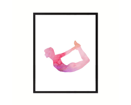 Bow Pose Yoga Wood Framed Print Wall Decor Art Gifts