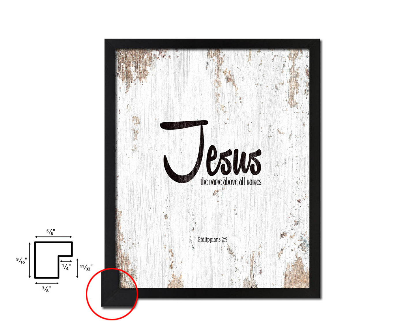 Jesus the name above all names, Philippians 2:9 Quote Framed Print Home Decor Wall Art Gifts