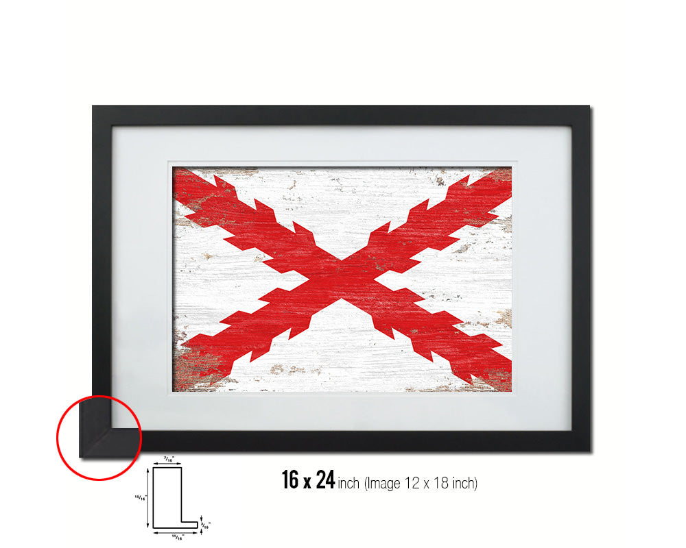 Spanish Ensign Spain Royal War Shabby Chic Military Flag Framed Print Decor Wall Art Gifts