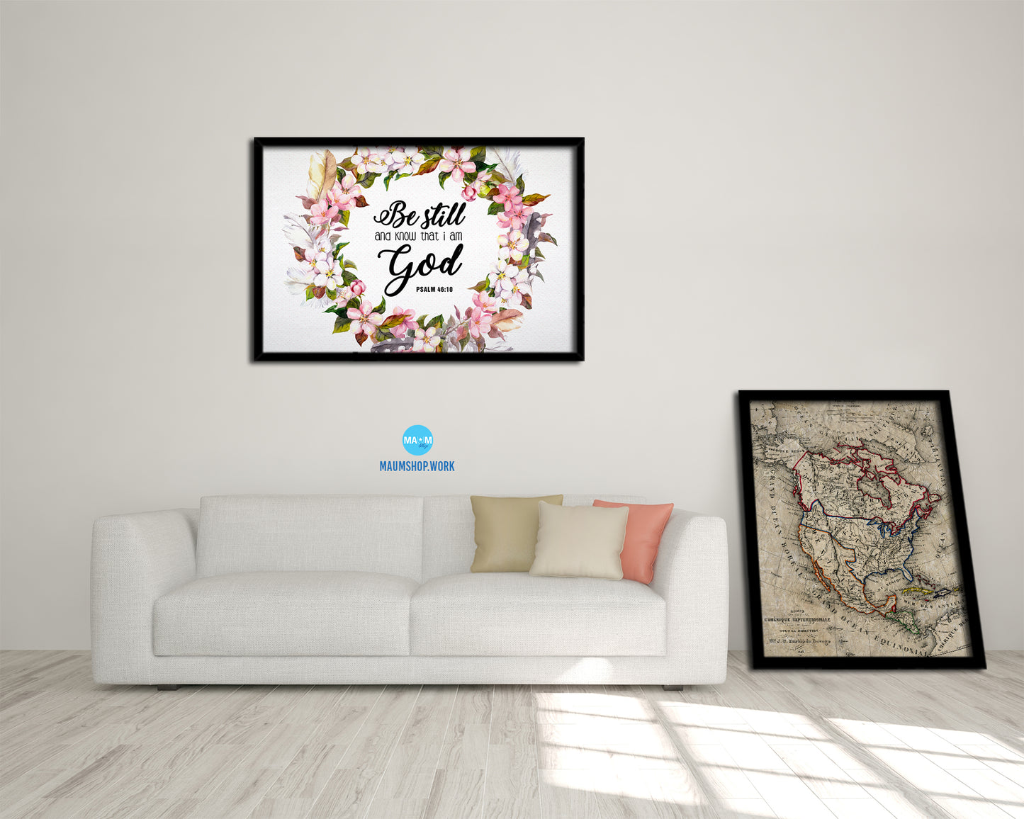 Be still and know that I am God, Psalm 46:10 Bible Verse Scripture Framed Art