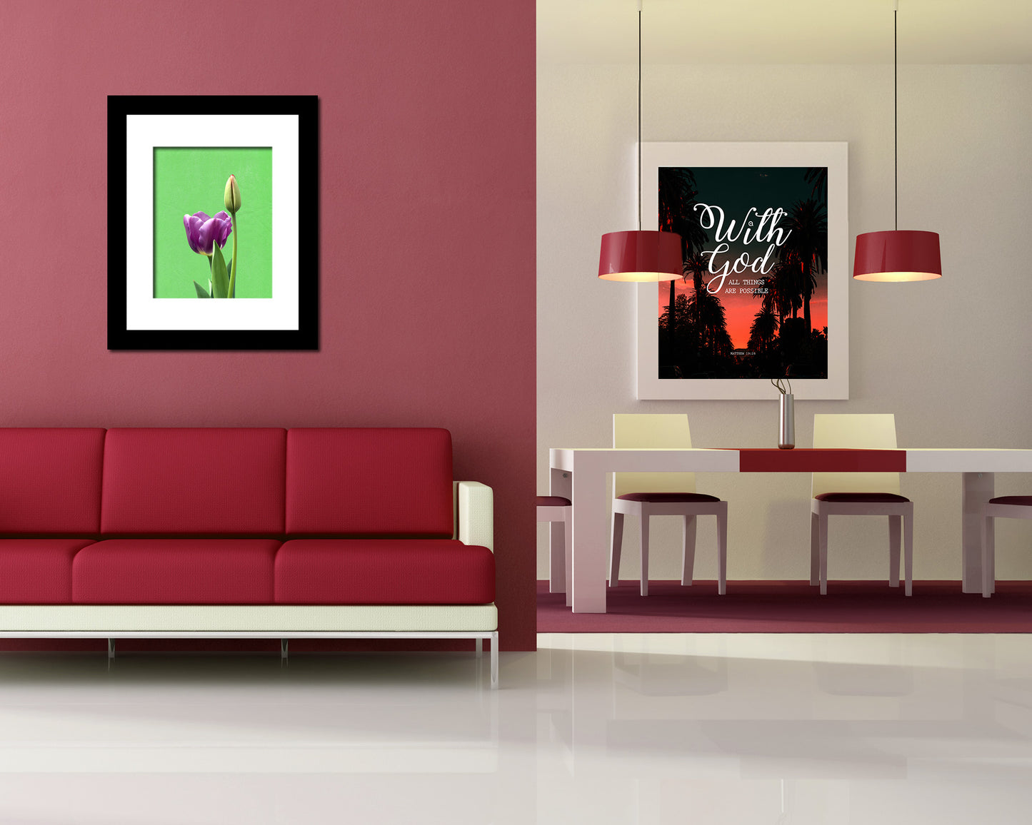 Tulip Colorful Plants Art Wood Framed Print Wall Decor Gifts