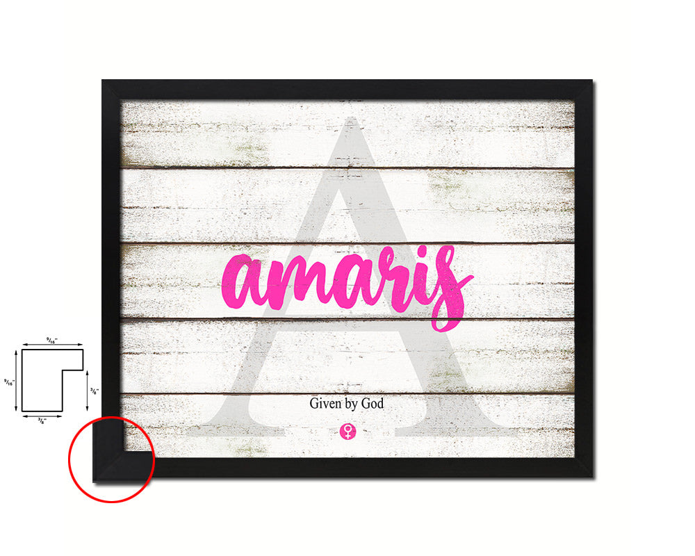 Amaris Personalized Biblical Name Plate Art Framed Print Kids Baby Room Wall Decor Gifts