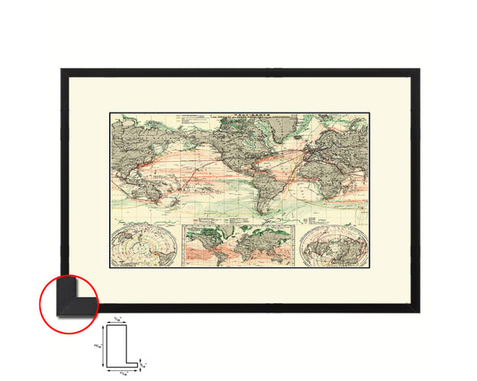 World Nicolaes Visscher in Amsterdam 1652 Old Map Framed Print Art Wall Decor Gifts