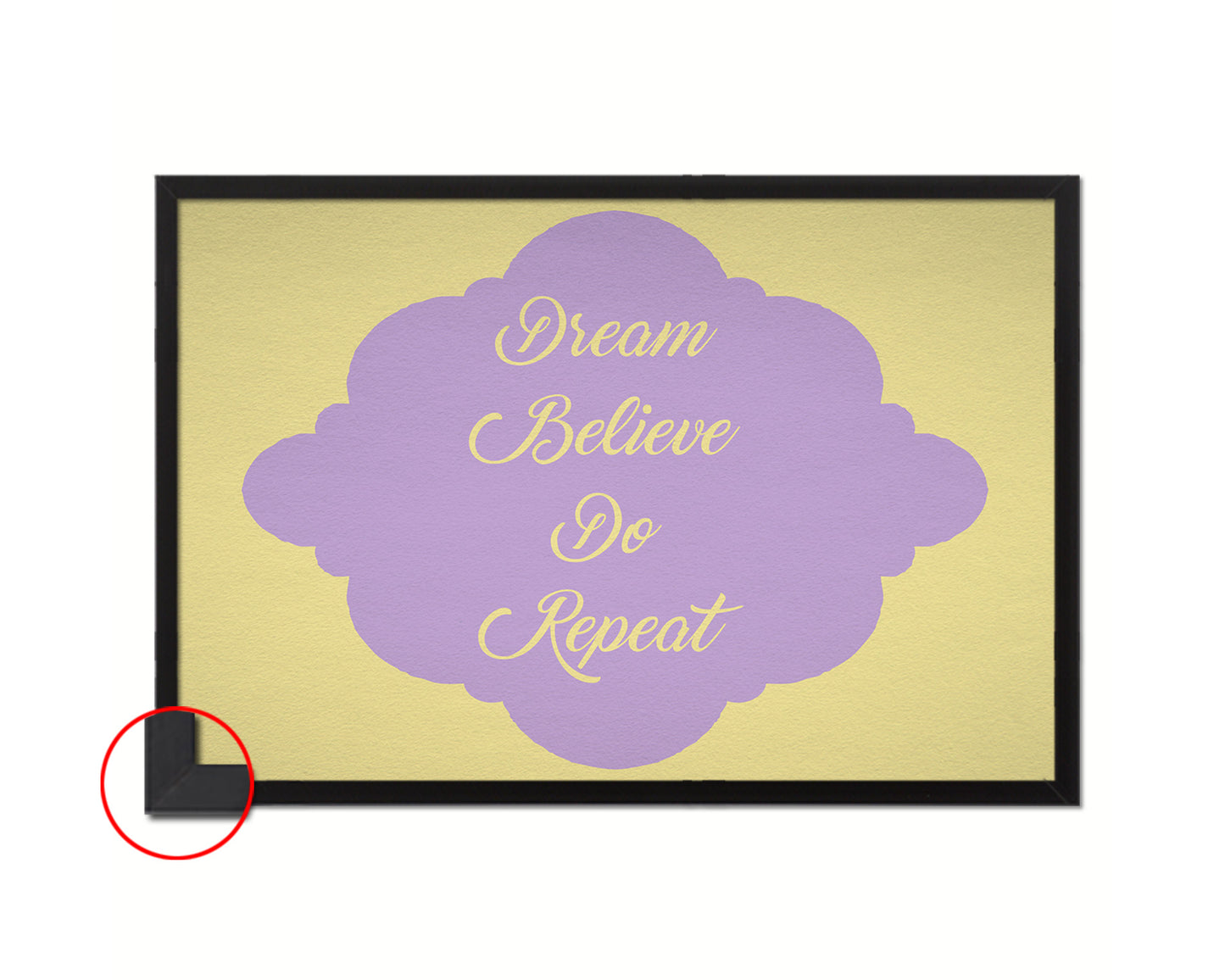 Dream believe do repeat Quote Framed Print Wall Decor Art Gifts