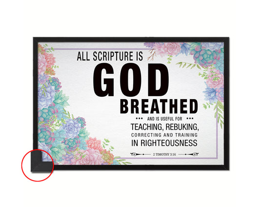 All scripture is God breathed and is useful for teaching Quote Framed Art