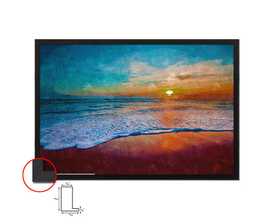 Sunset Beach Artwork Painting Print Art Frame Home Wall Decor Gifts