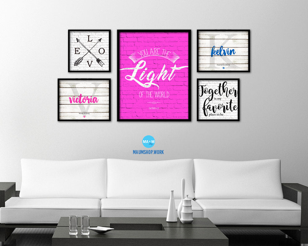 You are the Light of the world Matthew 5:14 Quote Framed Print Home Decor Wall Art Gifts