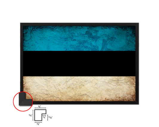 Estonia Country Vintage Flag Wood Framed Print Wall Art Decor Gifts