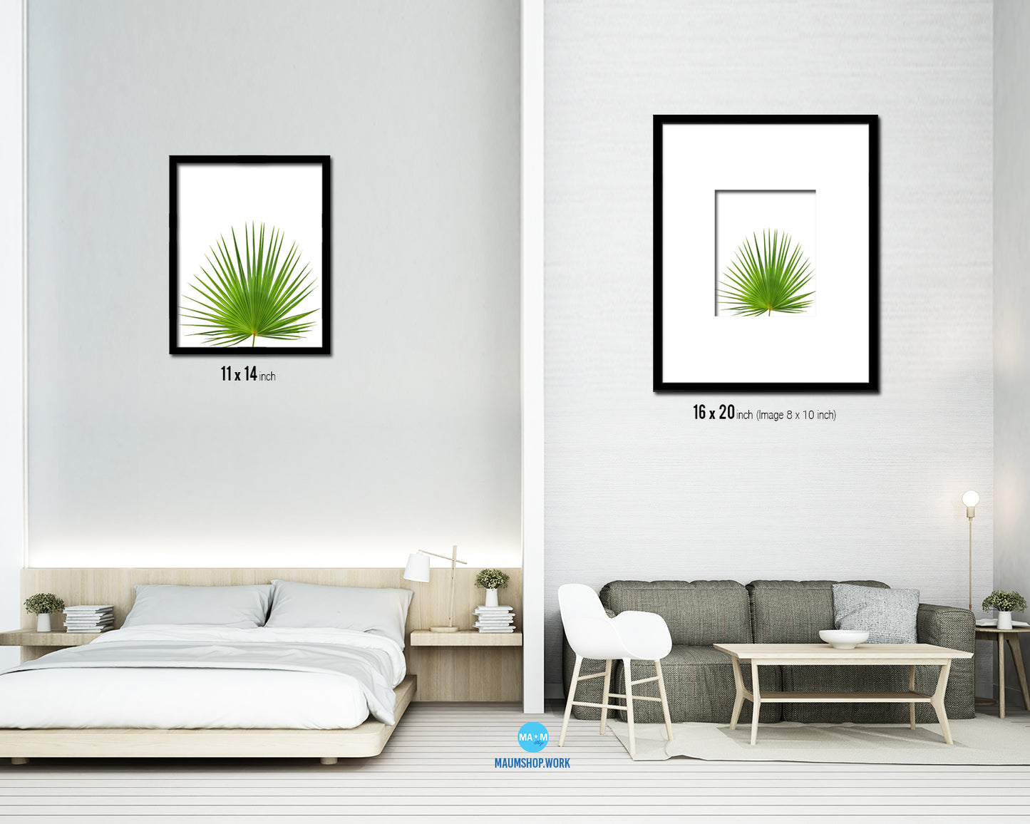 Palm Tropical Leaf Framed Print Sign Decor Wall Art Gifts