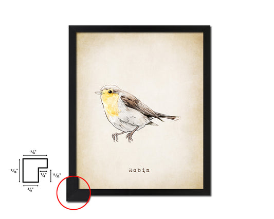 Robin Vintage Bird Fine Art Paper Prints Home Decor Wall Art Gifts