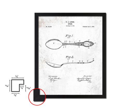 Spoon Home Vintage Patent Artwork Black Frame Print Wall Art Decor Gifts