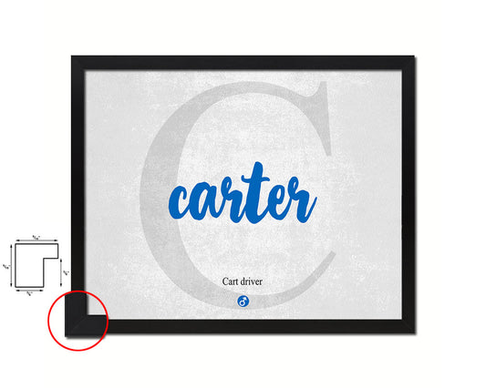 Carter Personalized Biblical Name Plate Art Framed Print Kids Baby Room Wall Decor Gifts