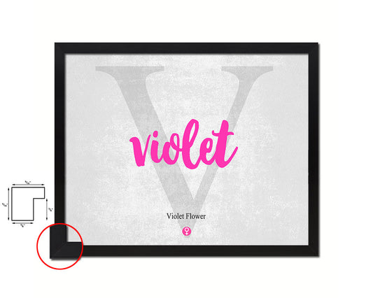 Violet Personalized Biblical Name Plate Art Framed Print Kids Baby Room Wall Decor Gifts