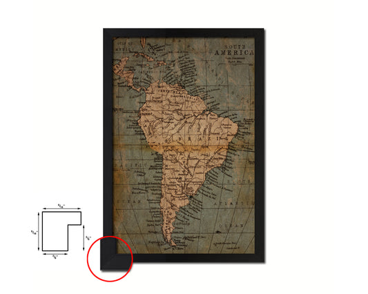 South America Historical Map Wood Framed Print Art Wall Decor Gifts