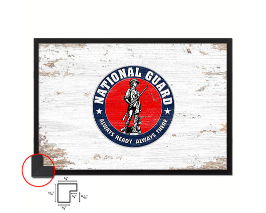 Seal of the United States National Guard Shabby Chic Military Flag Framed Print Decor Wall Art Gifts