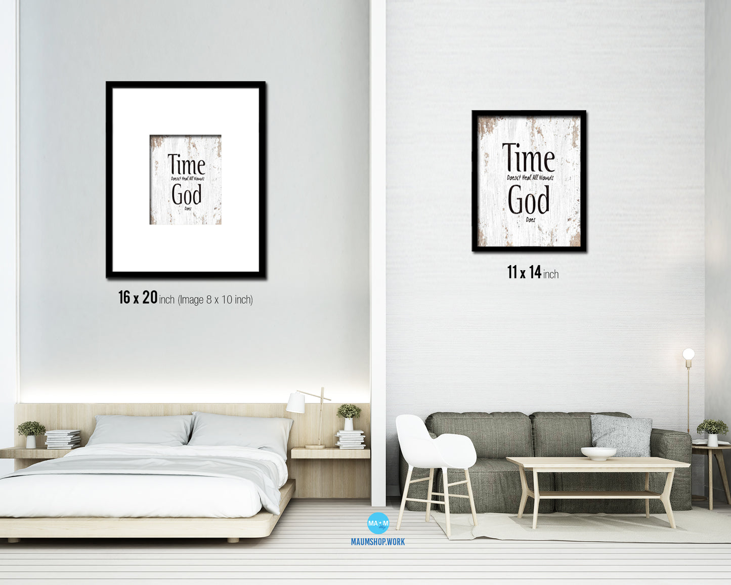 Time doesn't heal all wounds God does Quote Framed Print Home Decor Wall Art Gifts