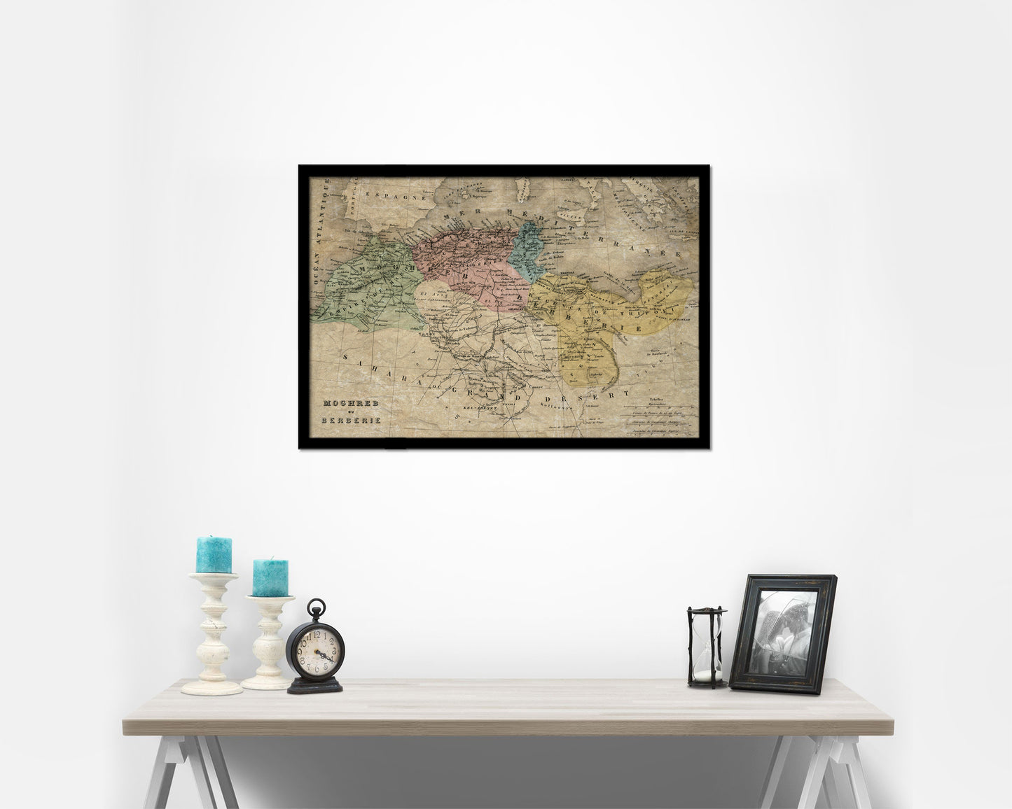 North Africa Barbary Coast Historical Map Framed Print Art Wall Decor Gifts