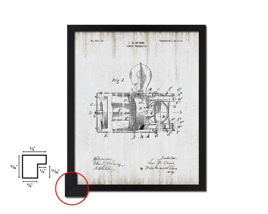 Lemon Squeezer Kitchen Vintage Patent Artwork Black Frame Print Wall Art Decor Gifts