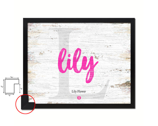 Lily Personalized Biblical Name Plate Art Framed Print Kids Baby Room Wall Decor Gifts