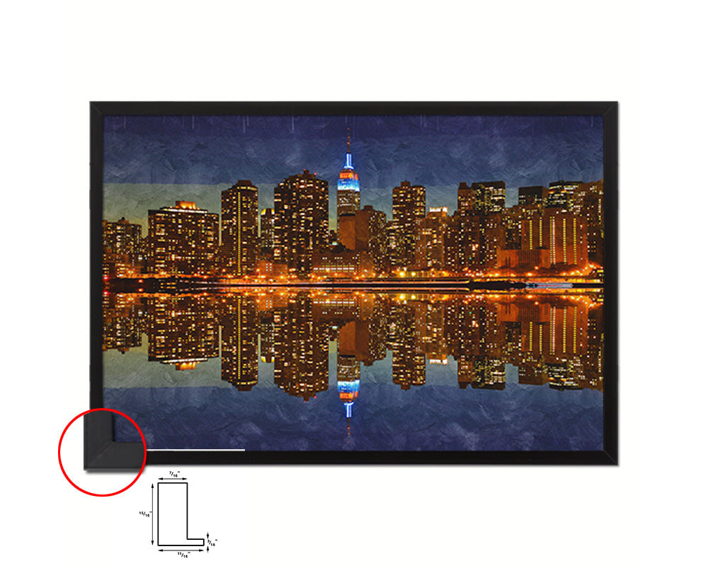 New York Midtown Manhattan skyline Landscape Painting Print Art Frame Home Wall Decor Gifts