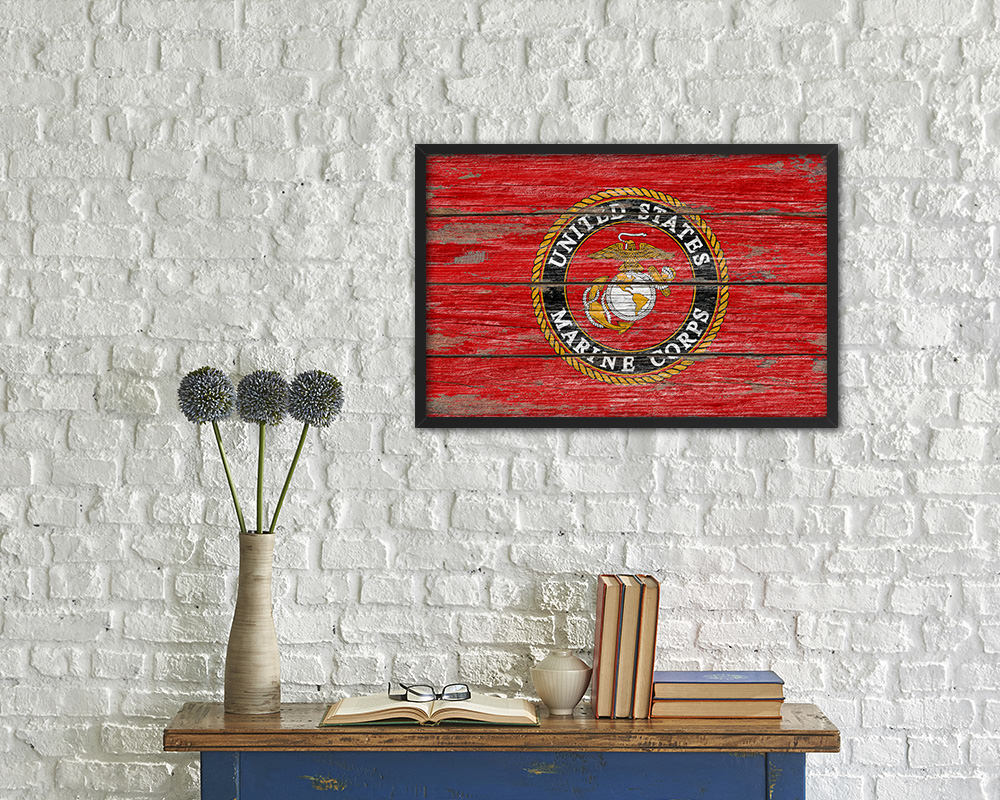 Marines USA Wooden American Flag Rustic Wall Art USA 