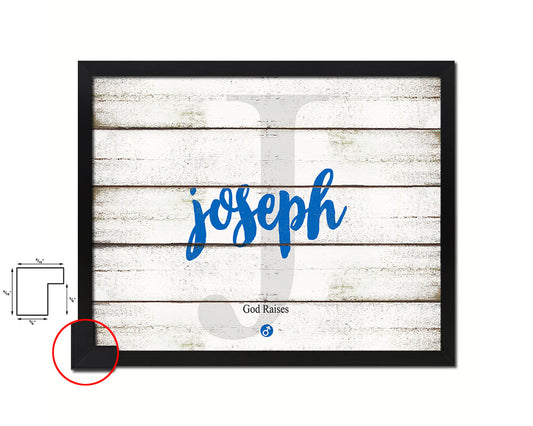 Joseph Personalized Biblical Name Plate Art Framed Print Kids Baby Room Wall Decor Gifts