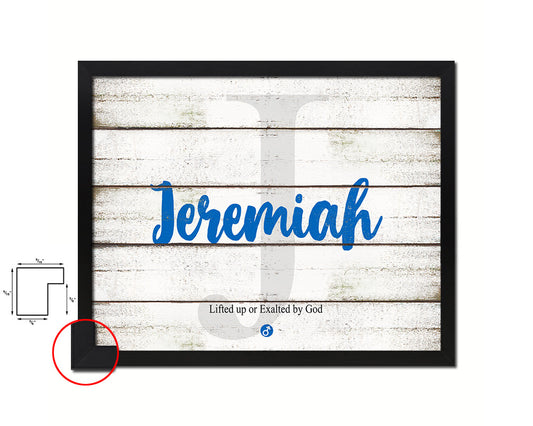 Jeremiah Personalized Biblical Name Plate Art Framed Print Kids Baby Room Wall Decor Gifts